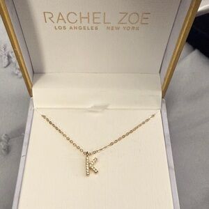 Rachel Zoe Gold 'K' Pendant Necklace
